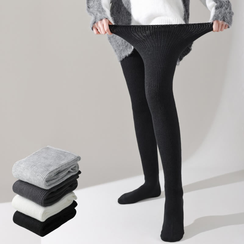 Chaussettes hautes en coton souple Plusock grandes tailles - Noir - One Size - image 1