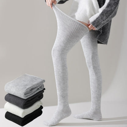 Chaussettes hautes en coton souple - Gris clair - One Size - image 2