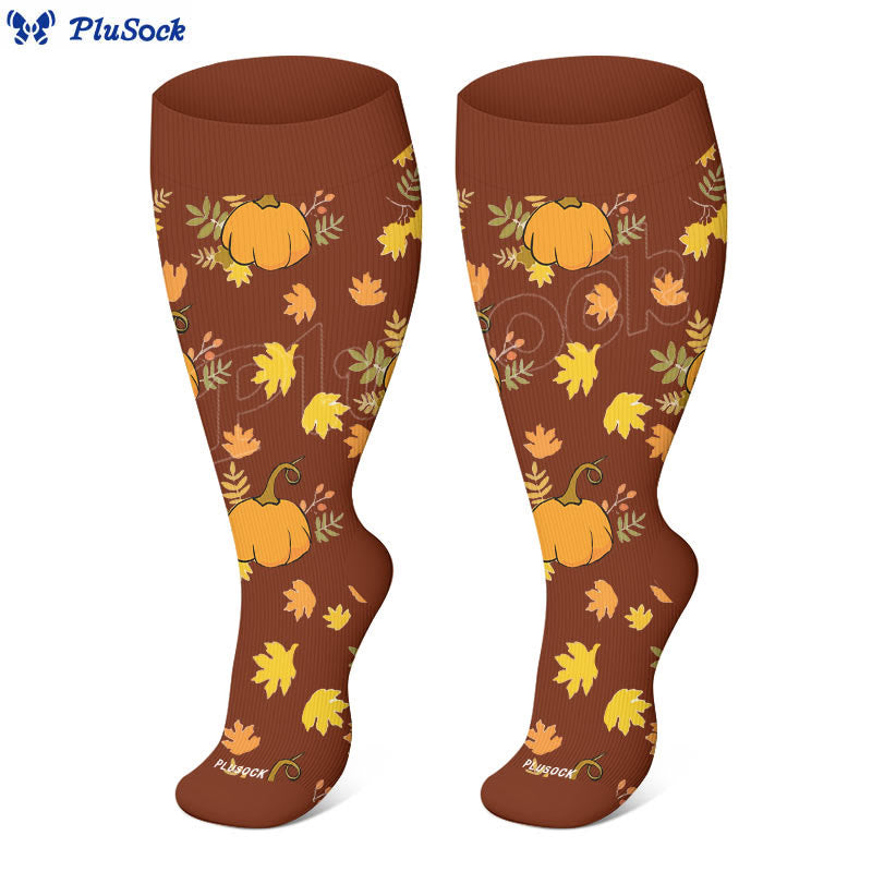 Chaussettes de compression grandes tailles en forme de champignon et de feuille d'érable - image 2