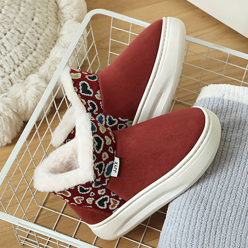 Pantoufles Plusock grande taille à motif cœur - Vin - EU41-42(US7.5-8.5) - image 12