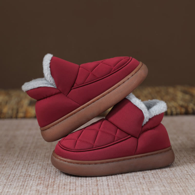 Pantoufles à carreaux en peluche grande taille - image 13