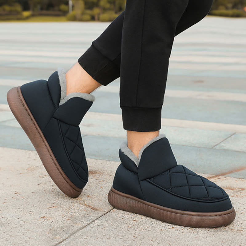 Pantoufles en peluche à motif quadrillé Plusock Grande Taille - image 6