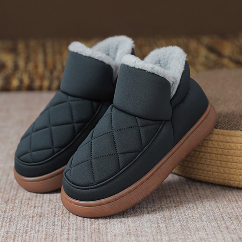 Pantoufles en peluche à motif quadrillé Plusock Grande Taille - Bleu - EU45-46(US11-12) - image 17