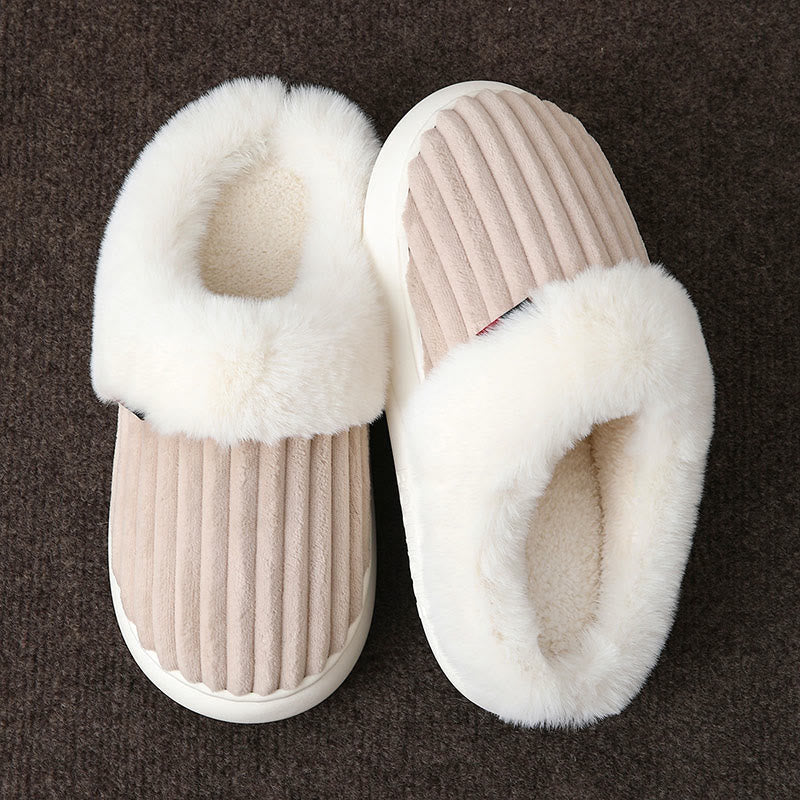 Pantoufles blanches en peluche grande taille - Kaki - EU46-47(US8-9) - image 11