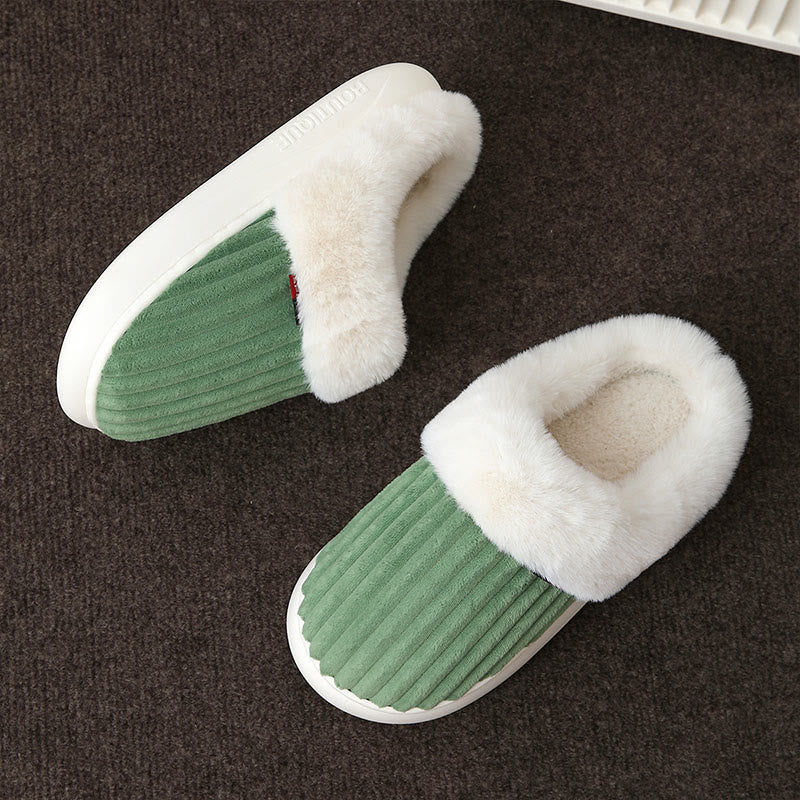 Pantoufles blanches en peluche grande taille - Vert - EU46-47(US8-9) - image 13