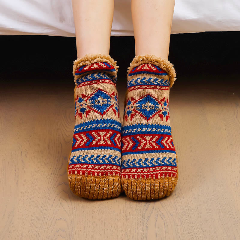 Chaussettes-chaussons grande taille à motif losanges - image 0