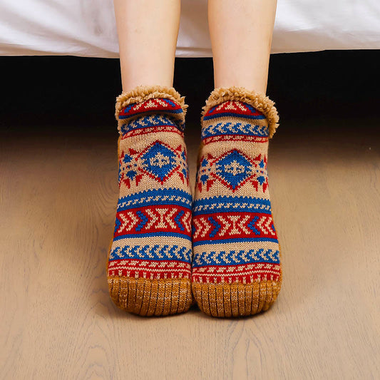 Chaussettes-chaussons grande taille à motif losanges - image 0