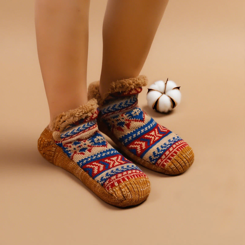 Chaussettes-chaussons grande taille à motif losanges - image 2