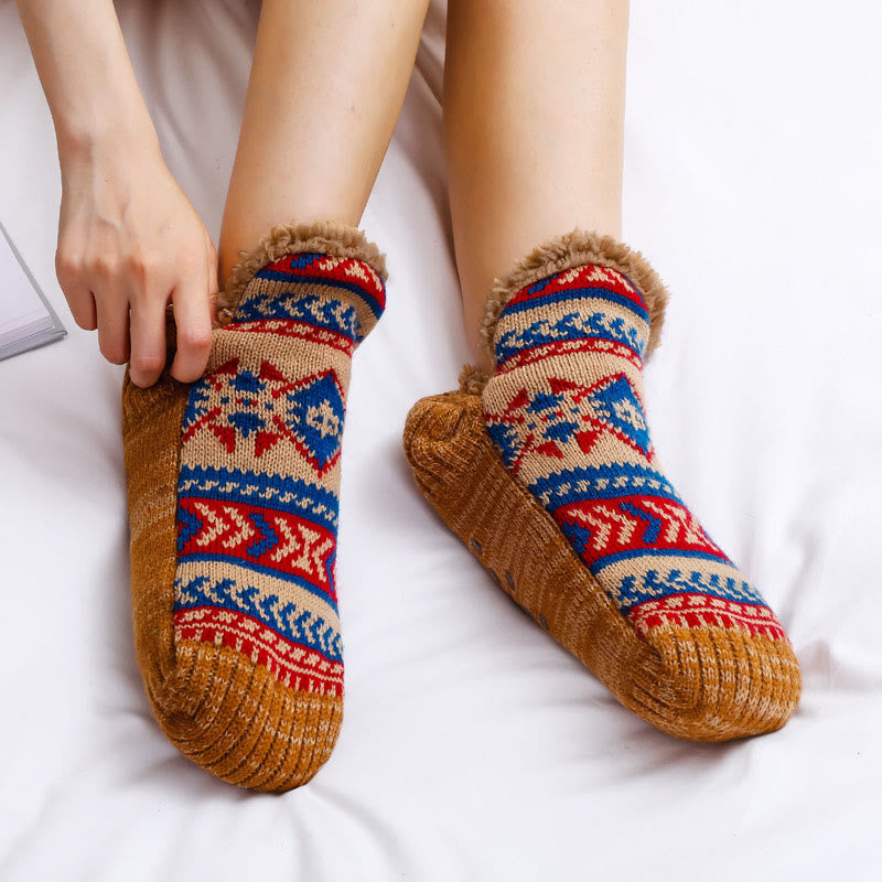 Chaussettes-chaussons grande taille à motif losanges - image 1