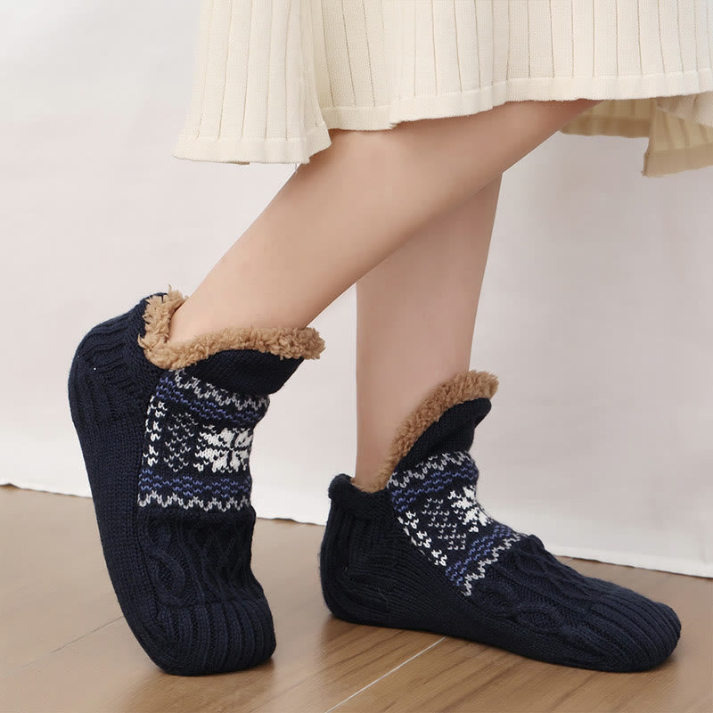 Chaussettes-chaussons flocons de neige grandes tailles - image 1