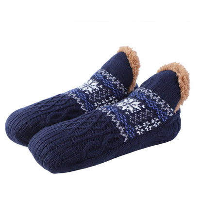 Chaussettes-chaussons Plusock grandes tailles à motif flocon de neige - Bleu marine - EU40-43(US7-9) - image 19