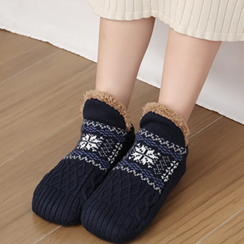 Chaussettes-chaussons Plusock grandes tailles à motif flocon de neige - image 0