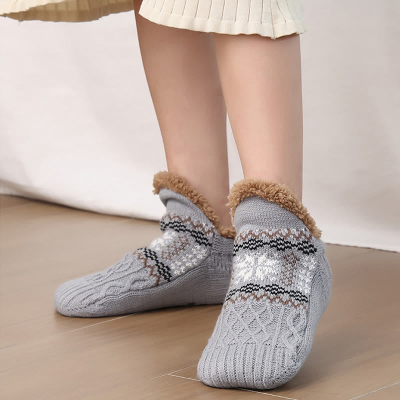 Chaussettes-chaussons Plusock grandes tailles à motif flocon de neige - image 14