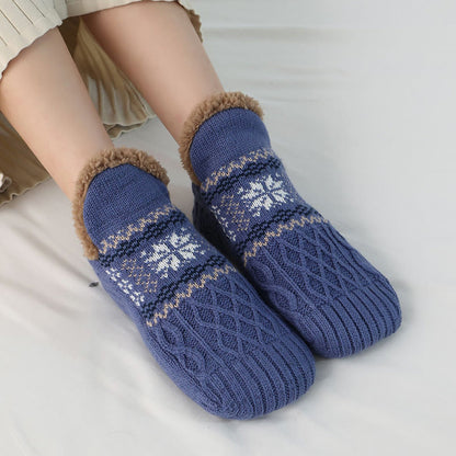 Chaussettes-chaussons flocons de neige grandes tailles - Bleu - EU40-43(US7-9) - image 9