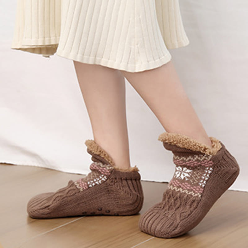 Chaussettes-chaussons Plusock grandes tailles à motif flocon de neige - image 11