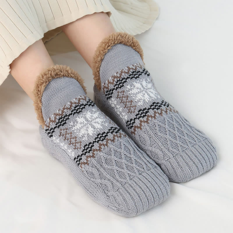 Chaussettes-chaussons flocons de neige grandes tailles - Gris - EU40-43(US7-9) - image 13