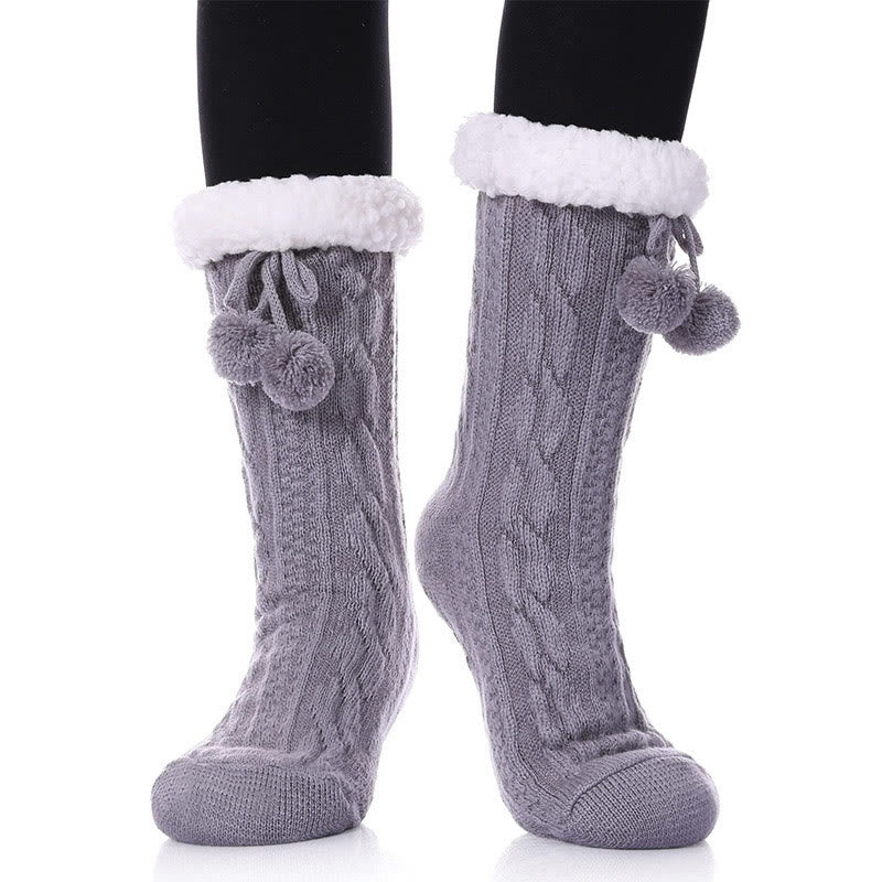 Chaussettes-chaussons chaudes grandes tailles - Gris - EU40-42(US7-8.5) - image 3