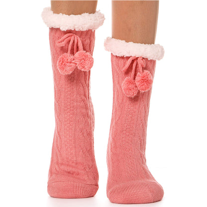 Chaussettes-chaussons Plusock grandes tailles chaudes pour mollets - Rose - EU40-42(US7-8.5) - image 6
