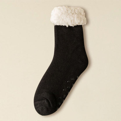 Chaussettes-chaussons élastiques grandes tailles, couleur unie - Noir - EU39-43(US6-9) - image 7