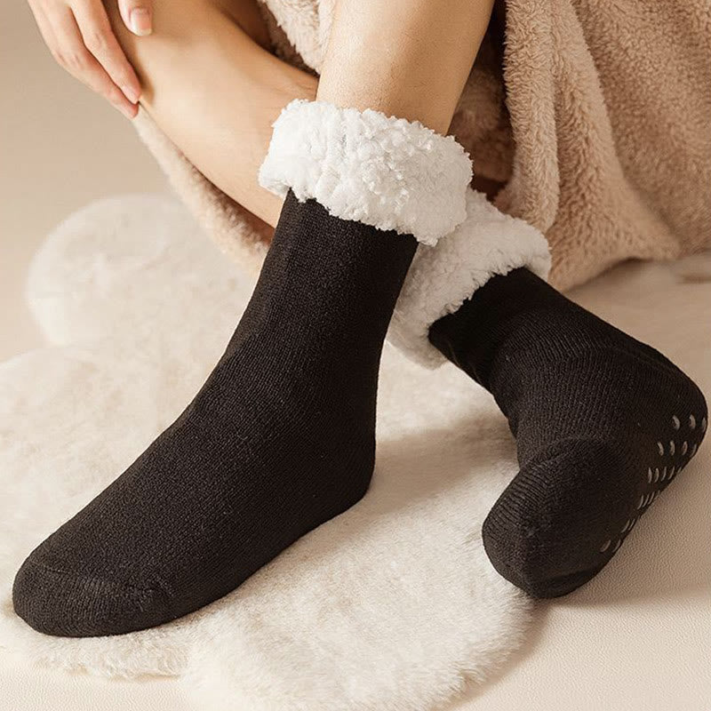 Chaussettes-chaussons élastiques grandes tailles, couleur unie - image 1