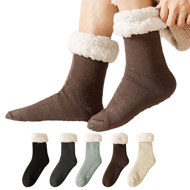 Chaussettes-chaussons élastiques grandes tailles, couleur unie - image 0