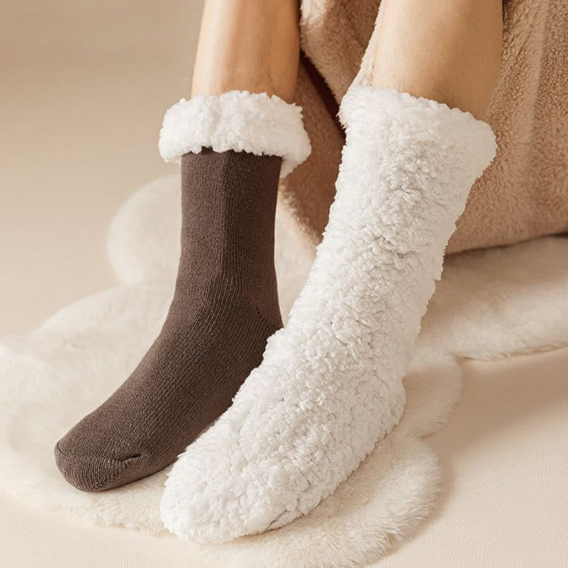 Chaussettes-chaussons élastiques grandes tailles, couleur unie - image 6