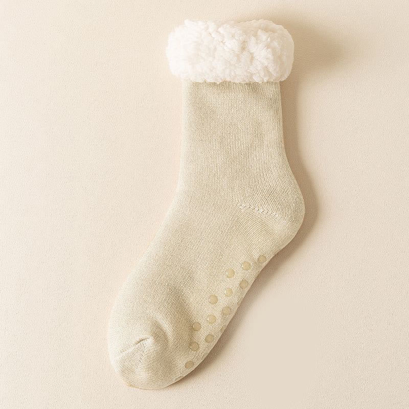Chaussettes-chaussons élastiques grandes tailles, couleur unie - Kaki - EU39-43(US6-9) - image 10
