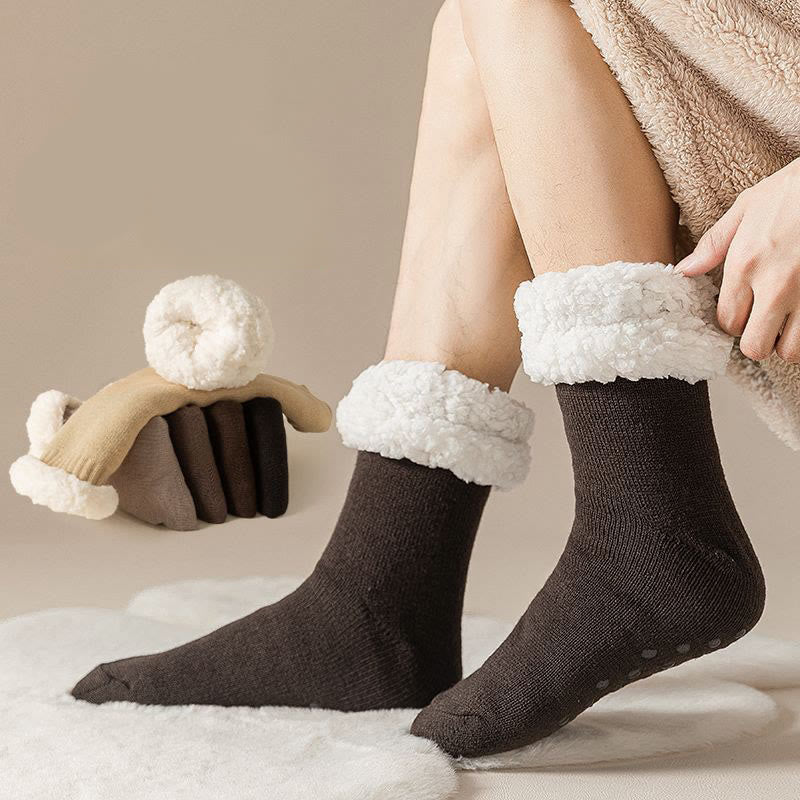 Chaussettes-chaussons élastiques grandes tailles, couleur unie - image 5