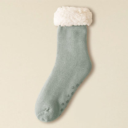 Chaussettes-chaussons élastiques grandes tailles, couleur unie - Gris clair - EU39-43(US6-9) - image 8