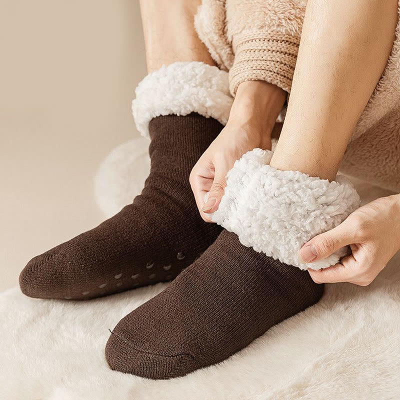 Chaussettes-chaussons élastiques grandes tailles, couleur unie - image 3