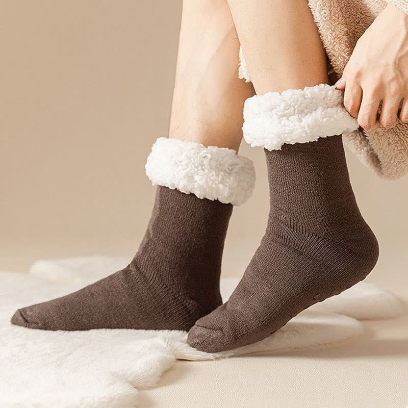 Chaussettes-chaussons élastiques grandes tailles, couleur unie - image 4