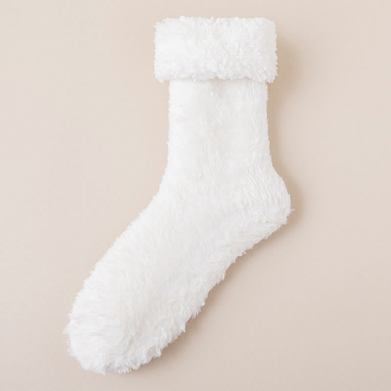 Chaussettes-chaussons grandes tailles douces pour la peau - Blanc - EU39-43(US6-9) - image 9