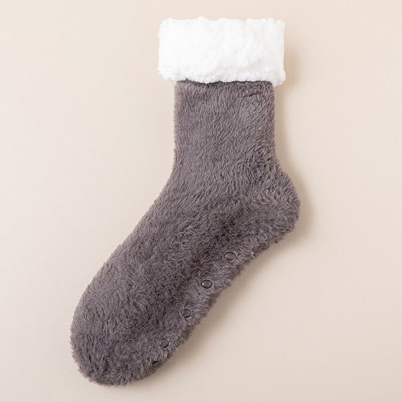 Chaussettes-chaussons grandes tailles douces pour la peau - Gris foncé - EU39-43(US6-9) - image 10