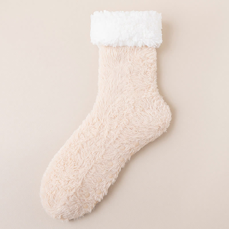 Chaussettes-chaussons grandes tailles douces pour la peau - Kaki - EU39-43(US6-9) - image 11