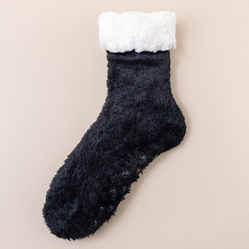 Chaussettes-chaussons grandes tailles douces pour la peau - Noir - EU39-43(US6-9) - image 13