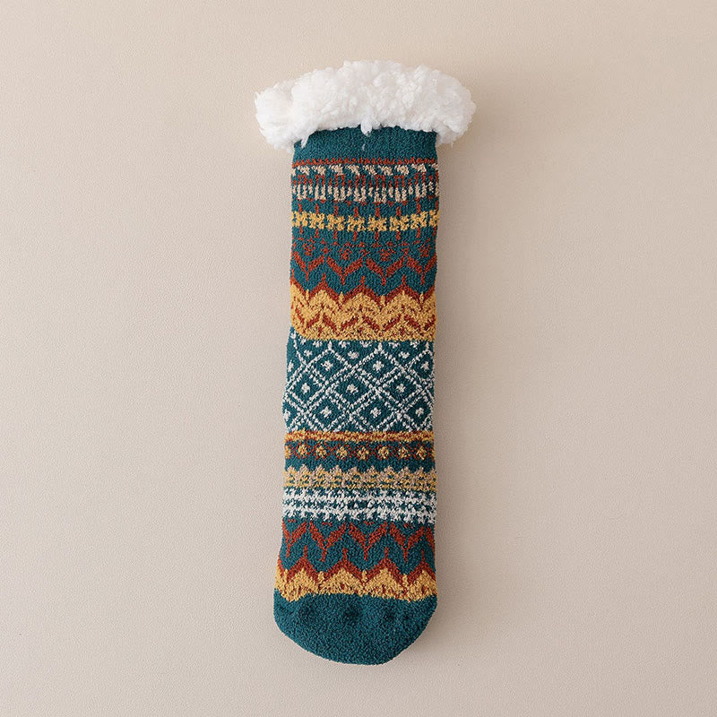 Chaussettes-chaussons ethniques grandes tailles - Vert - EU36-41(US3-7.5) - image 12