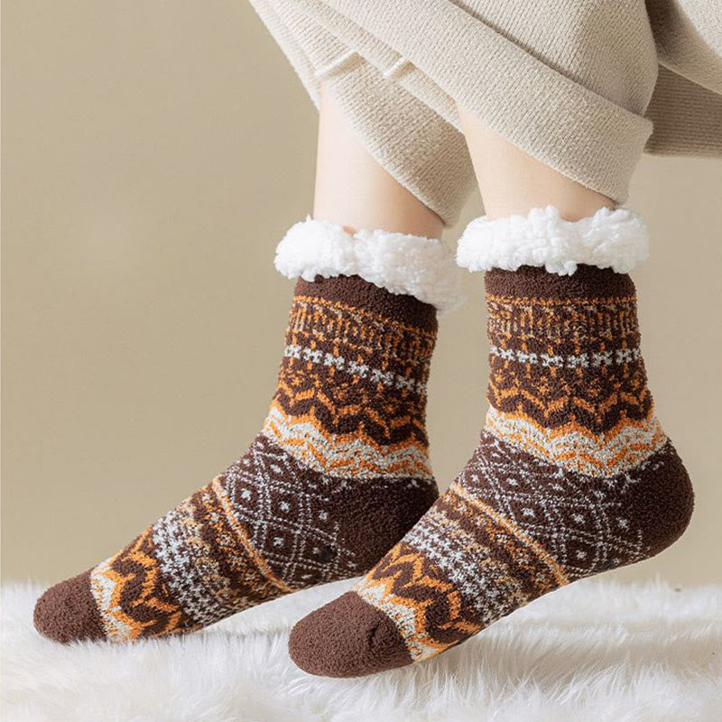 Chaussettes-chaussons Plusock grandes tailles style ethnique - image 5