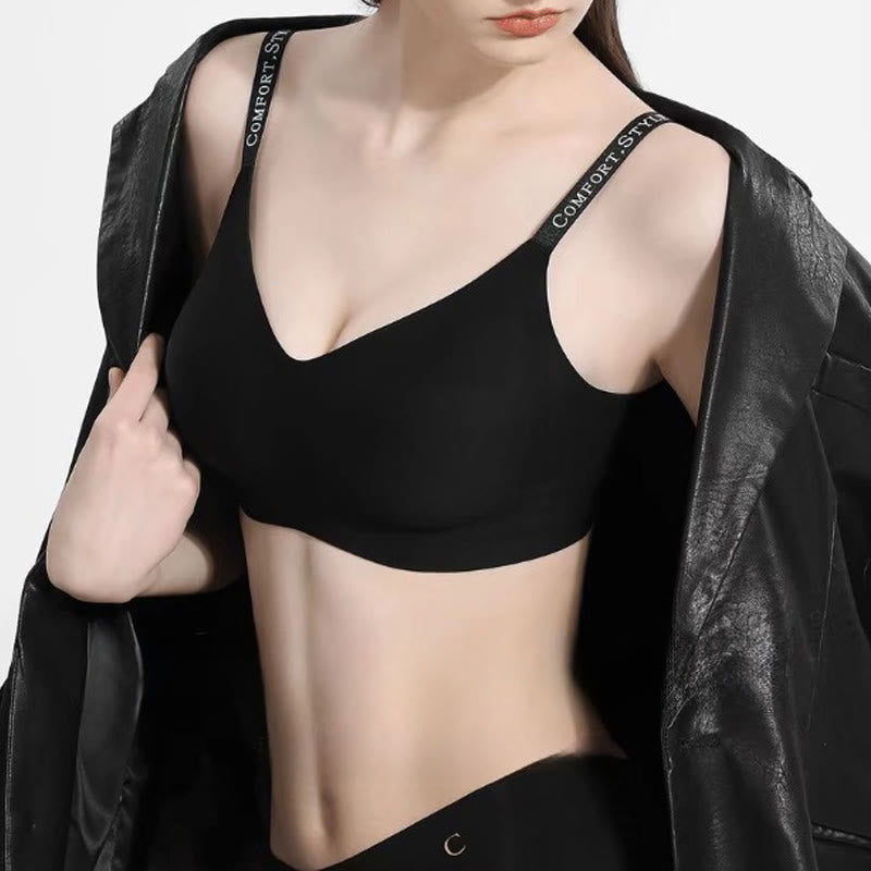 Soutien-gorge sans armatures à bretelles à lettres - image 3