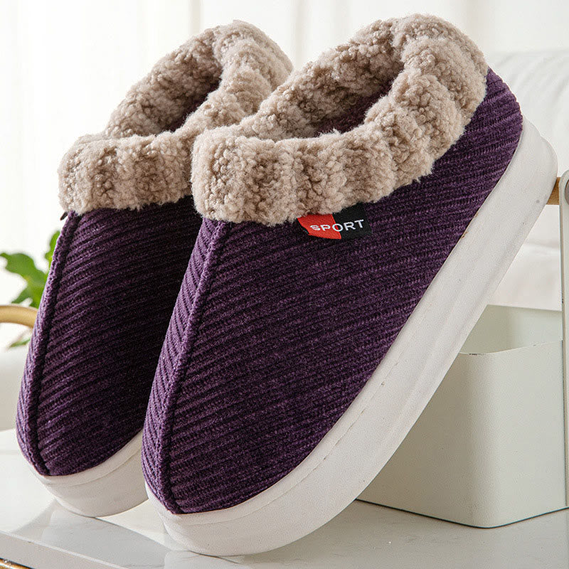 Pantoufles en peluche douce grande taille - Violet - EU43-44(US9-10) - image 10