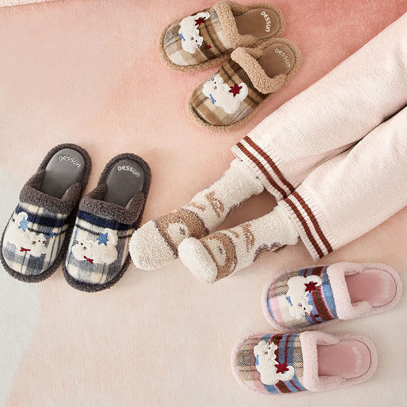 Pantoufles Plusock grandes tailles à motif chat mignon - image 0