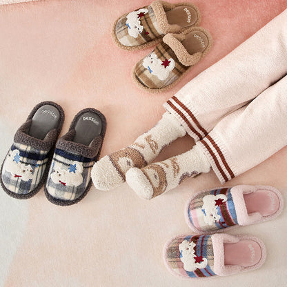 Pantoufles Plusock grandes tailles à motif chat mignon - image 0