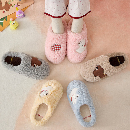 Pantoufles chiot en peluche grande taille - image 0