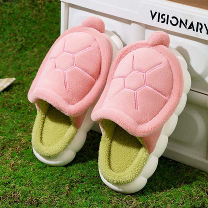 Pantoufles mignonnes en forme de tortue en peluche - Rose - EU40-41(US7-7.5) - image 4