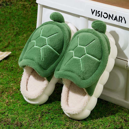 Pantoufles mignonnes en forme de tortue en peluche - Vert - EU40-41(US7-7.5) - image 5