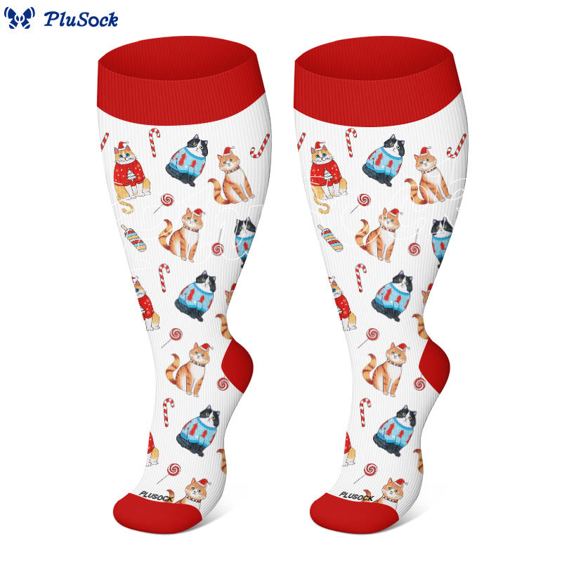 Chaussettes de compression adorables de Noël grande taille (3 paires) - image 3