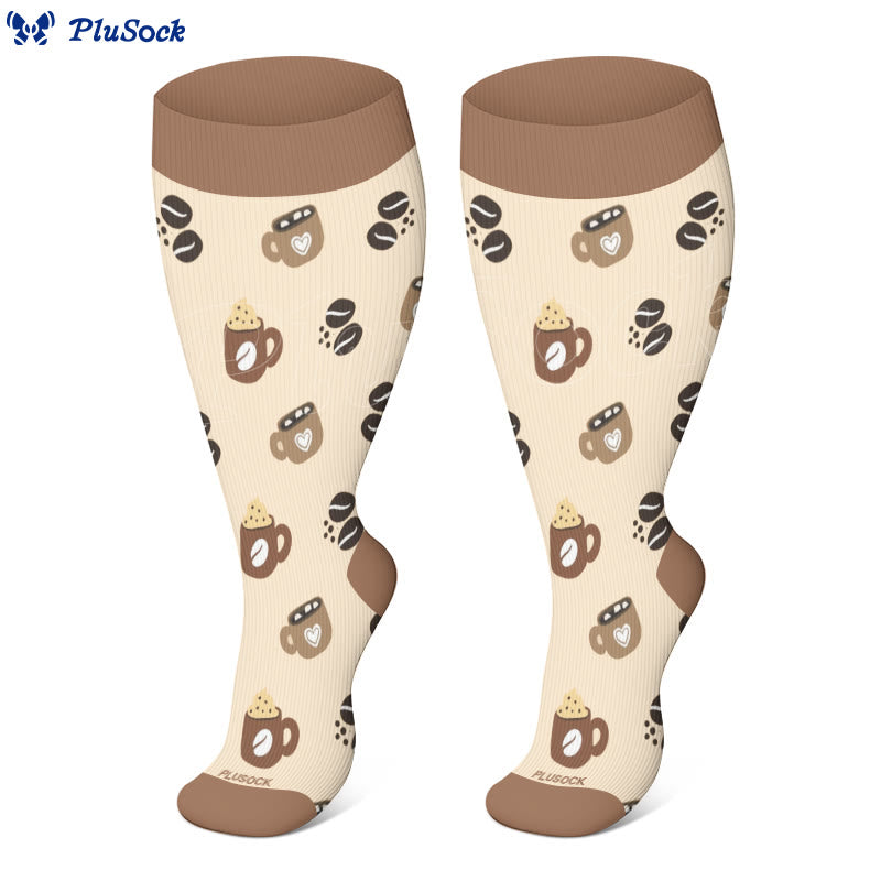 Chaussettes de compression grande taille de la gamme Coffee Series - image 2