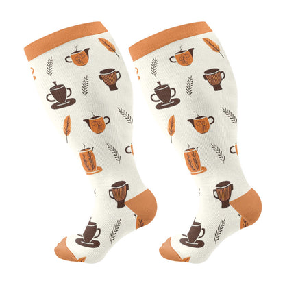Chaussettes de compression grande taille de la gamme Coffee Series (3 paires) - Orange (1 paire) - 4XL - image 7