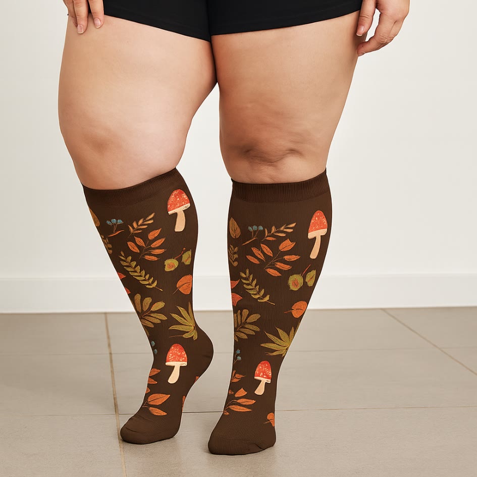 Chaussettes de compression hérisson d'automne grande taille (3 paires) - image 1