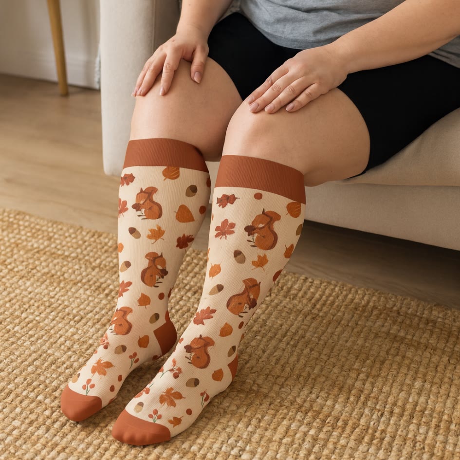Chaussettes de compression hérisson d'automne grande taille (3 paires) - image 2