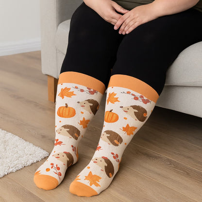 Chaussettes de compression hérisson d'automne grande taille (3 paires) - image 3